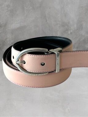 Ralph Lauren PINK & BLACK REVERSIBLE LEATHER BELT M